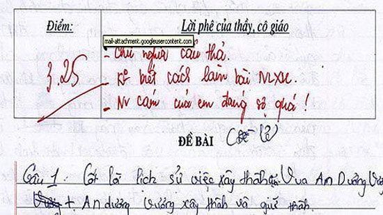 Những lời phê bá đạo không hề nhẹ của giáo viên