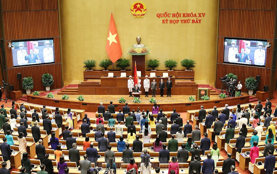 Quang cảnh lễ tuyên thệ của Chủ tịch Quốc hội Trần Thanh Mẫn
