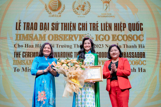 Hoa hậu Môi trường thế giới 2023, Nguyễn Thanh Hà nhận danh hiệu Đại sứ Thiện chí trẻ Liên hợp quốc- IISAM