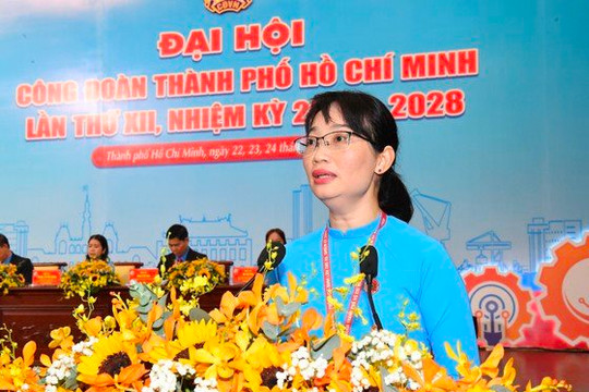 Bà Trần Thị Diệu Thúy tái đắc cử chủ tịch Liên đoàn Lao động TP.HCM