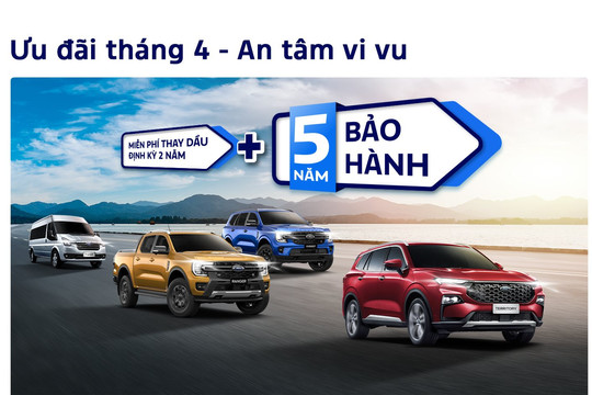 Ford Việt Nam tung nhiều ưu đãi đặc biệt cho khách mua xe trong tháng 04/2024