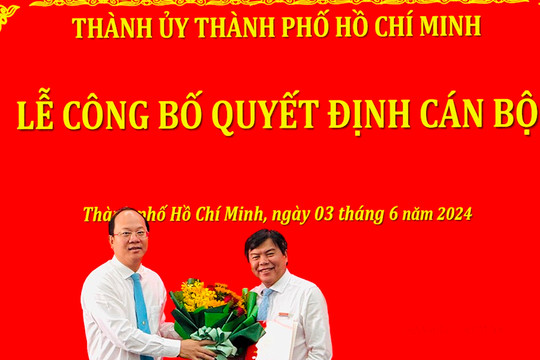 Đồng chí Tăng Hữu Phong được bổ nhiệm giữ chức Phó Trưởng ban Tuyên giáo Thành ủy TP.HCM