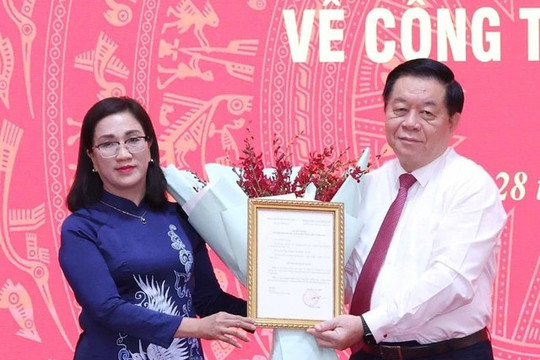 Bổ nhiệm bà Đinh Thị Mai giữ chức Phó Trưởng ban Tuyên giáo Trung ương