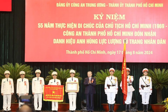 Tổng Bí thư, Chủ tịch nước Tô Lâm trao tặng danh hiệu Anh hùng lực lượng vũ trang cho Công an TP.HCM