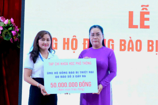 Tạp chí Khoa học phổ thông và bạn đọc đồng lòng ủng hộ đồng bào bị bão lụt