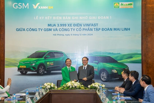 Taxi Mai Linh mua và thuê 3.999 ô tô điện VinFast từ GSM để chuyển đổi xanh