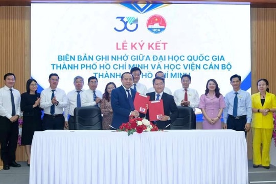 ĐHQG-HCM và Học viện Cán bộ TP.HCM ký kết Biên bản ghi nhớ