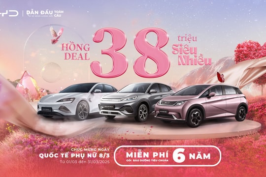 BYD Việt Nam tặng ưu đãi đặc biệt cho khách mua xe năng lượng mới nhân dịp 8-3