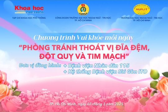 “Vui khỏe mỗi ngày” tháng 3/2025: Phòng tránh thoát vị đĩa đệm, đột quỵ và tim mạch