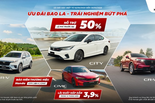 Những ưu đãi hấp dẫn cho khách mua 6 mẫu xe ô tô Honda trong tháng 5