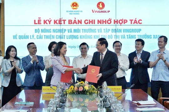 Vingroup và Bộ NN&MT hợp tác toàn diện về quản lý, cải thiện chất lượng không khí tại đô thị và tăng trưởng xanh