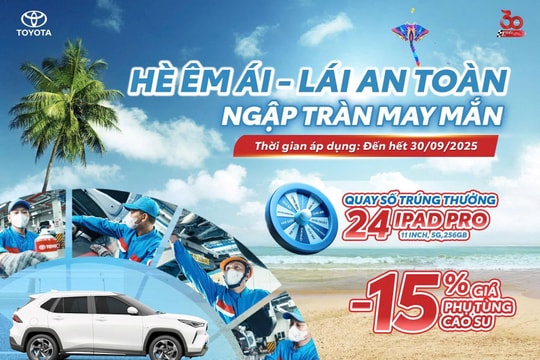 Toyota tặng ưu đãi giảm giá phụ tùng cao su cho khách từ tháng 7
