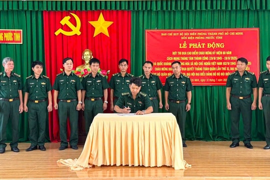 Đồn Biên phòng Phước Tỉnh thi đua “Phất cao cờ hồng tháng Tám - Thi đua giành 3 nhất”