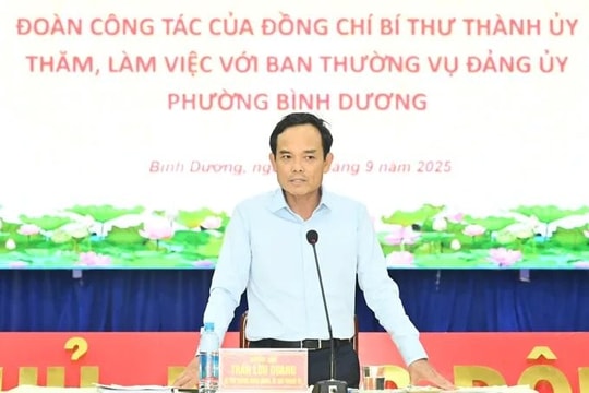 Bí thư Thành ủy TP.HCM Trần Lưu Quang làm việc tại Bình Dương