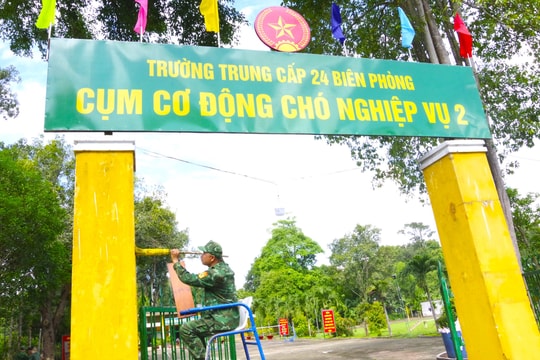 Cụm cơ động chó nghiệp vụ 2 trường Trung cấp 24 xây dựng chính quy xanh, sạch, đẹp