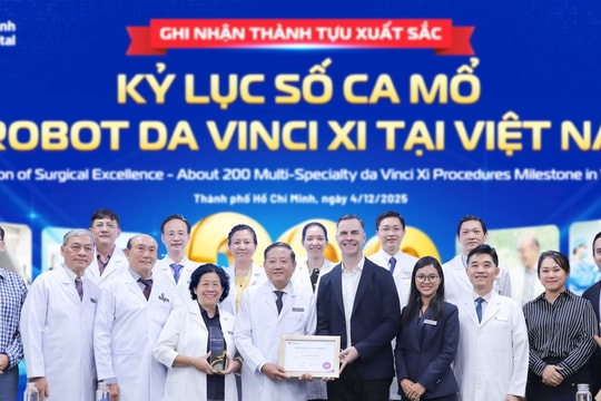 Bệnh viện Đa khoa Tâm Anh được trao Chứng nhận xuất sắc trong phẫu thuật Robot