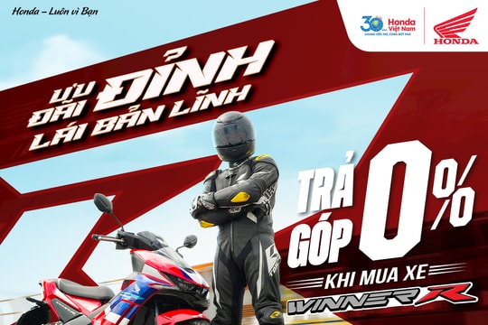 Honda tặng 'niềm vui nhân đôi' cho khách mua dòng xe côn tay thể thao WINNER R