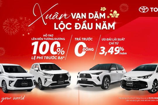 Toyota tặng nhiều ưu đãi siêu hấp dẫn cho khách mua xe trong tháng 1