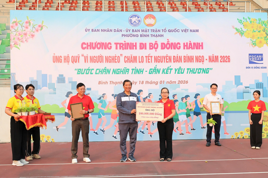 Đi bộ đồng hành, phường Bình Thạnh vận động được gần 1,7 tỷ đồng chăm lo Tết