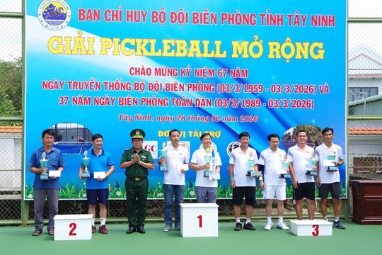 BĐBP tỉnh Tây Ninh tổ chức Giải Pickleball mở rộng Chào mừng kỷ niệm 67 năm Ngày truyền thống BĐBP