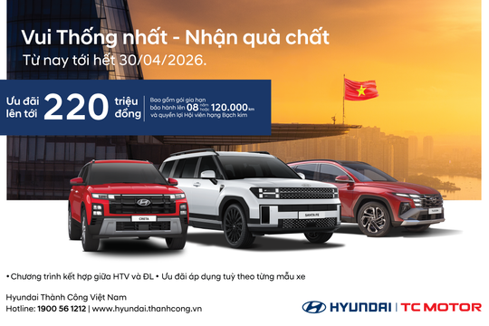 Hyundai Thành Công giảm giá bán lên đến 220 triệu đồng cho khách mua xe trong tháng 4