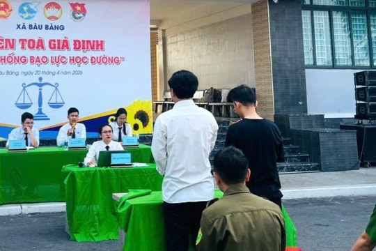 Xã Bàu Bàng: Tổ chức “Phiên tòa giả định” tuyên truyền phòng, chống bạo lực học đường
