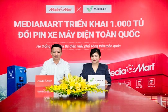 V-Green và MediaMart hợp tác triển khai 1.000 tủ đổi pin xe máy điện trong tháng 05/2026