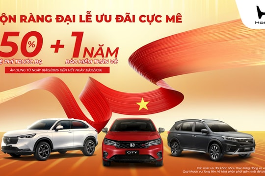 Honda tặng ưu đãi hấp dẫn cho khách mua các dòng xe ô tô trong tháng 5