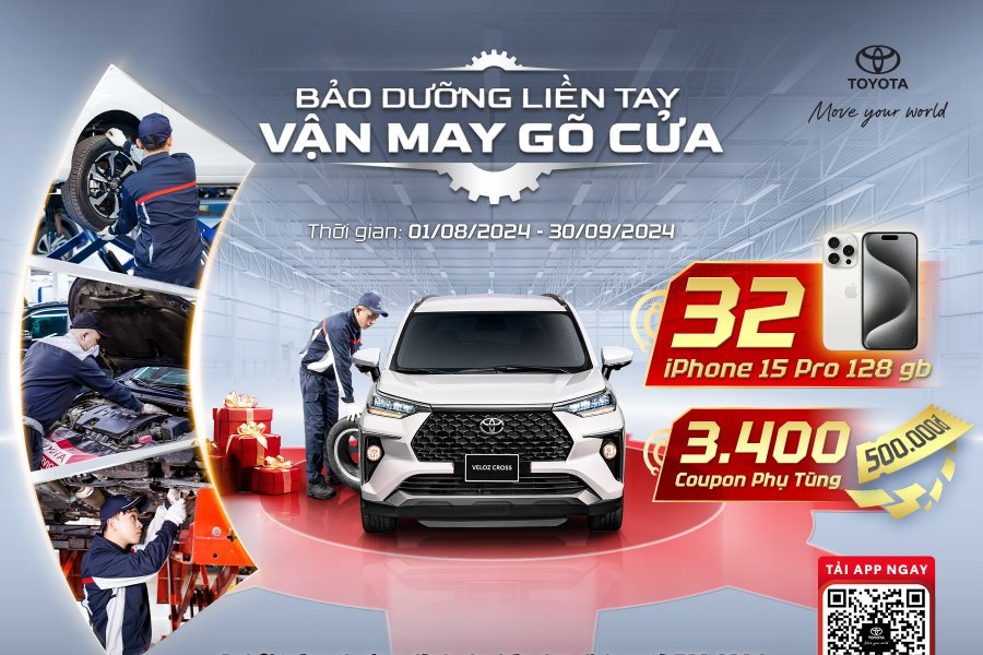 Toyota Việt Nam triển khai chương trình khuyến mại dịch vụ “Bảo dưỡng liền tay – Vận may gõ cửa”