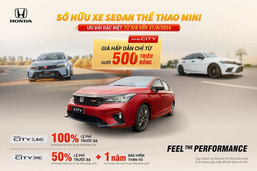 Cơ hội được trải nghiệm, nhận nhiều ưu đãi, khi mua các dòng xe ô tô Honda trong tháng 08/2024