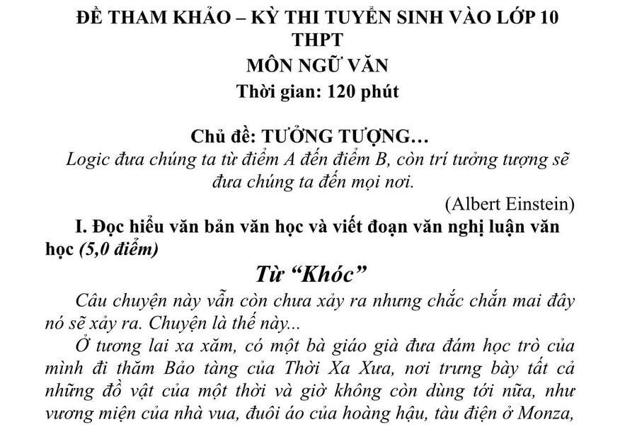 Đề tham khảo kỳ thi tuyển sinh vào lớp 10 TP.HCM môn Ngữ Văn, Toán, Tiếng Anh