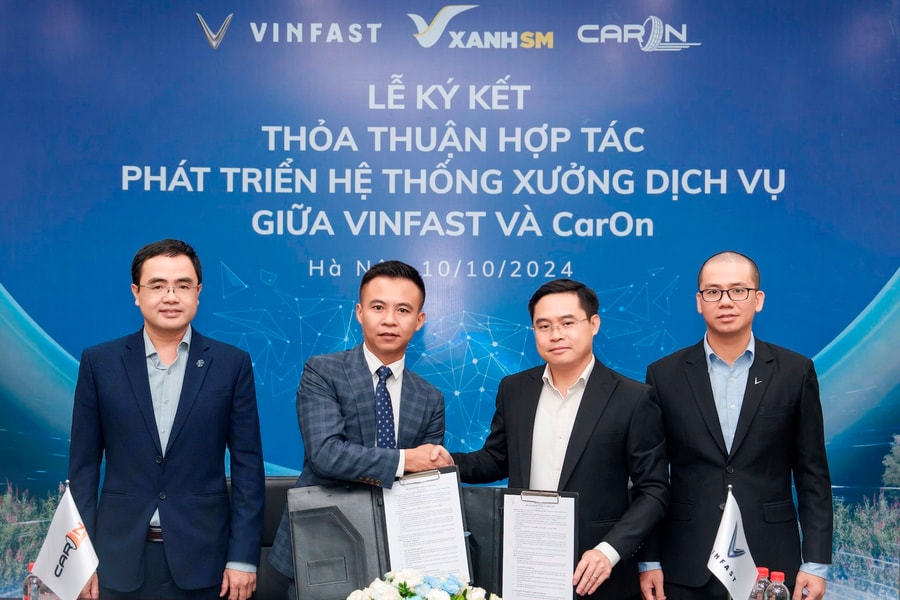 VinFast hợp tác với CarOn mở chuỗi xưởng dịch vụ xe điện trên toàn quốc