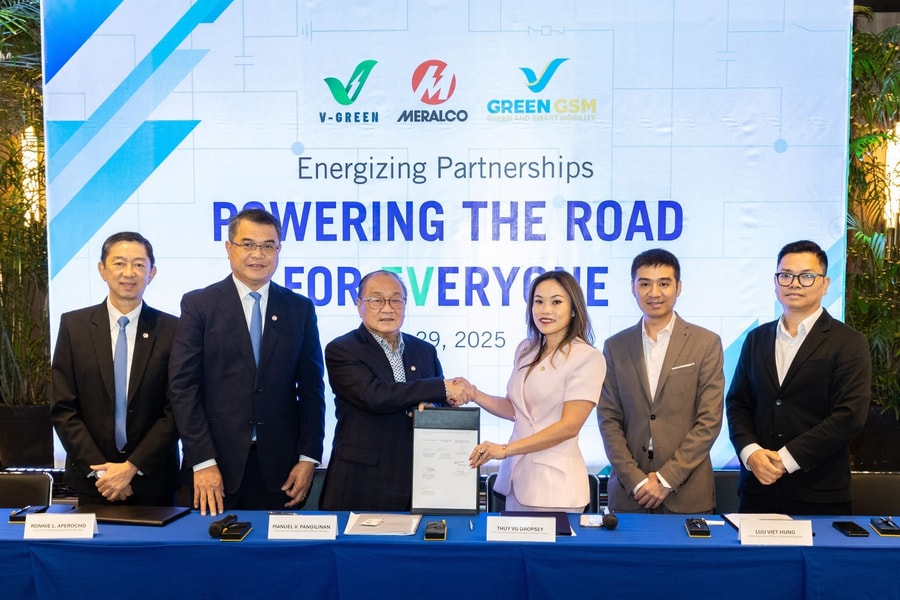 V-Green và GSM Philippines ký kết hợp tác chiến lược với Meralco, thúc đẩy phát triển hạ tầng xe điện tại Philippines