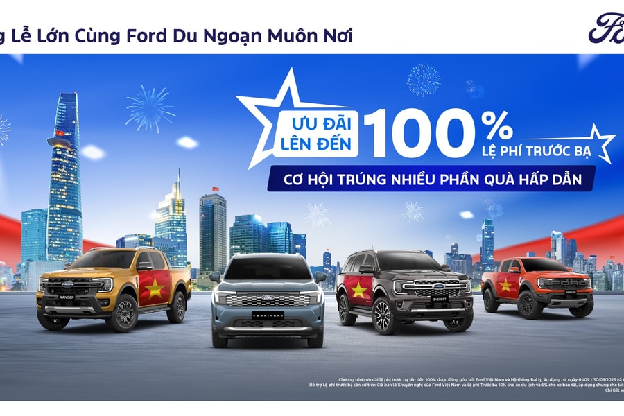 Ford tặng khách hàng nhiều ưu đãi lớn, hỗ trợ lệ phí trước bạ lên đến 100% trong tháng 9