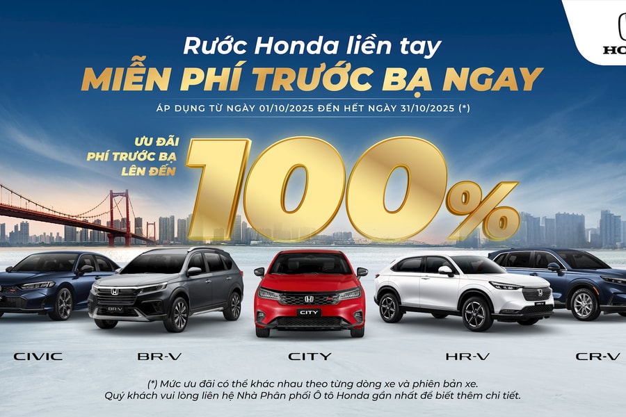 Honda hỗ trợ khách đổi xe chính hãng và tặng ưu đãi lớn khi mua các dòng xe ô tô trong tháng 10