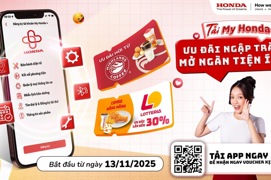 Honda Việt Nam tặng ưu đãi đặc quyền cho người dùng ứng dụng My Honda+