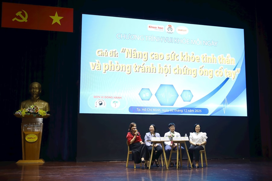 Trực tiếp 'Vui khỏe mỗi ngày': Giảng viên, sinh viên HUFLIT rất quan tâm về Stress và hội chứng ống cổ tay