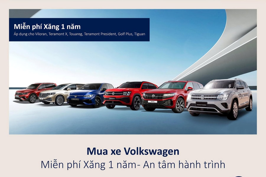 Volkswagen Việt Nam miễn phí xăng 1 năm cho khách mua những dòng xe chủ lực