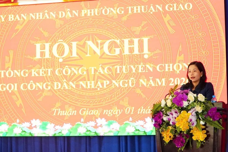 Phường Thuận Giao tổ chức Hội nghị tổng kết công tác tuyển quân