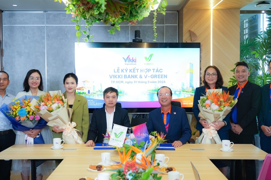 V-Green và Ngân hàng Số Vikki hợp tác phát triển hạ tầng trạm sạc, tủ đổi pin xe điện