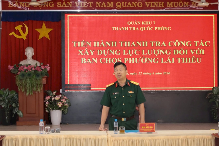 Thanh tra công tác xây dựng lực lượng tại Ban CHQS phường Lái Thiêu