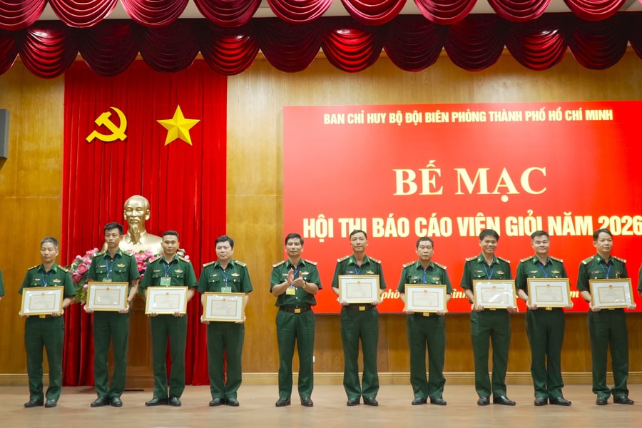 Bộ đội Biên phòng TP.HCM bế mạc Hội thi Báo cáo viên giỏi năm 2026