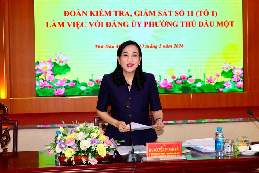 Đoàn kiểm tra, giám sát số 11 của Bộ Chính trị làm việc với phường Thủ Dầu Một