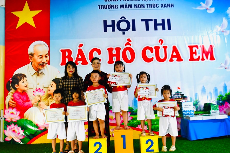 Phường Rạch Dừa: Sôi nổi Hội thi Bác Hồ của em ở Trường Mầm non Trúc Xanh