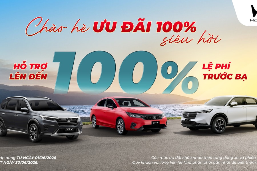 Honda triển khai chương trình khuyến mại hấp dẫn cho khách mua 5 mẫu xe trong tháng 6