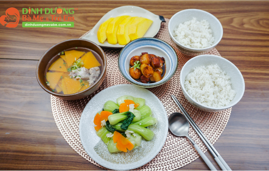 Gợi ý 3 ngày thực đơn cho mẹ bầu 2 tháng
